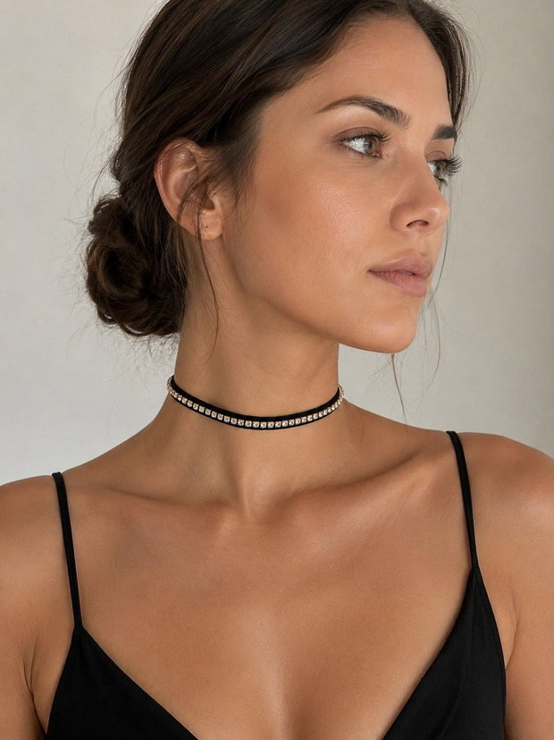 Cokier choker cu cristale