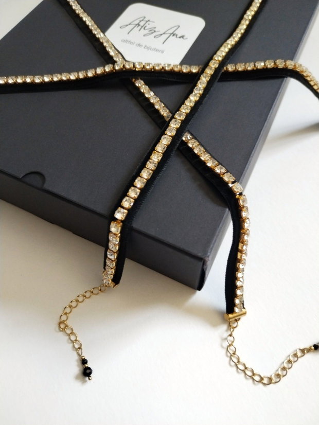Cokier choker cu cristale
