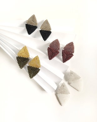 Cercei triunghi in doua culori
