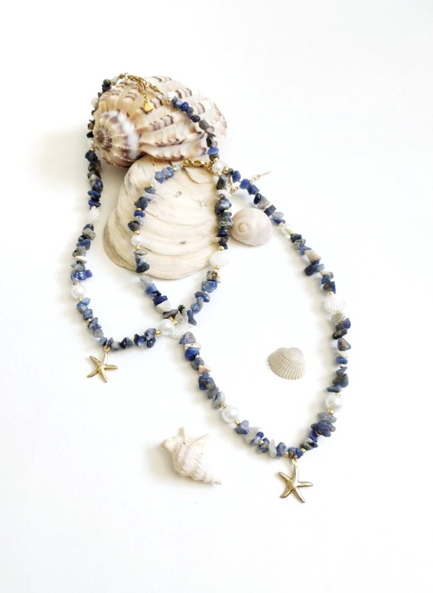 Colier Lapis Lazuli si steluta de mare
