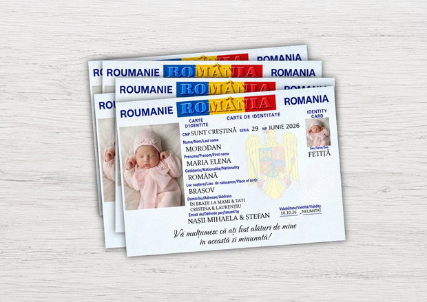 Mărturii de botez magneți de frigider tip buletin