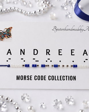 Bratara reglabila cod Morse "Andreea"