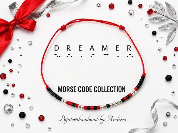 Bratara reglabila cod Morse DREAMER