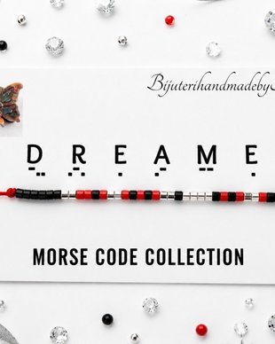 Bratara reglabila cod Morse DREAMER