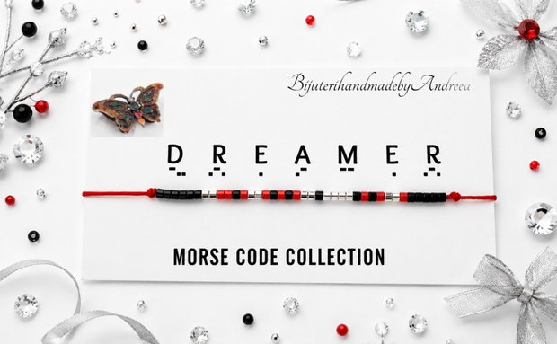 Bratara reglabila cod Morse DREAMER