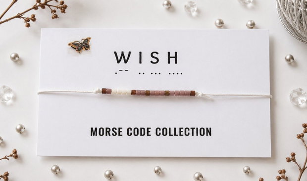 Bratara reglabila cod Morse WISH
