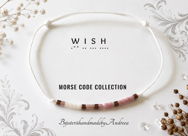Bratara reglabila cod Morse WISH