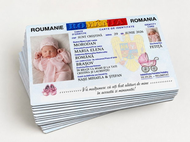 Mărturii de botez  magneți tip buletin