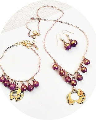 set oriental cu jad violet