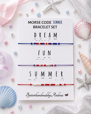 Set bratari reglabile Code Morse Collection Dream/Fun/Summer