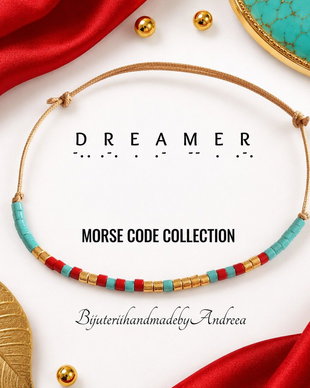 Bratara reglabila cod Morse DREAMER