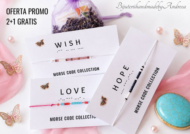 Oferta promo 2+1 Gratis Bratari reglabile Morse Code Collection