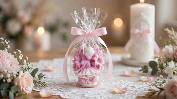 Mărturii botez /Figurină decorativă Balerină din ceară naturală de soia