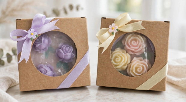 Mărturie pentru botez, nuntă sau cadou special/Cutie cadou cu săpun handmade