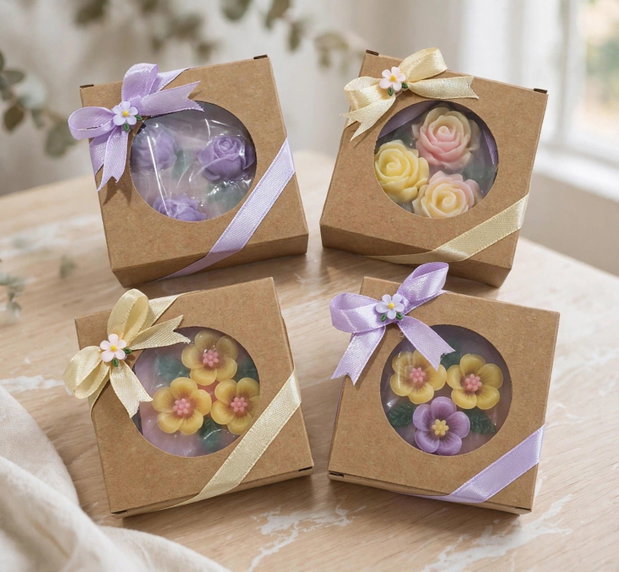 Mărturie pentru botez, nuntă sau cadou special/Cutie cadou cu săpun handmade