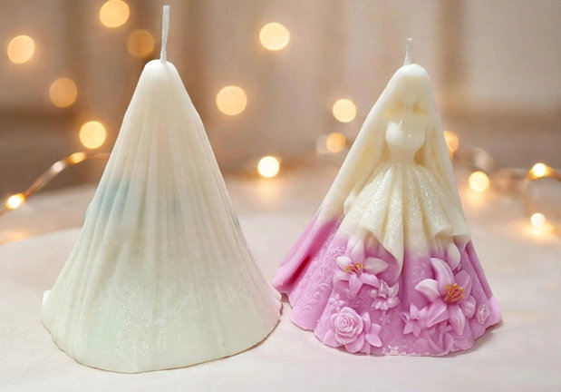 Mărturii nuntă-Lumânare decorativă handmade