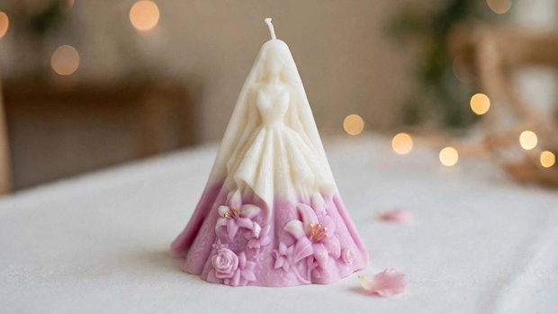 Mărturii nuntă-Lumânare decorativă handmade