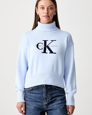 Calvin Klein Jeans cu guler înalt pentru femei din bumbac
