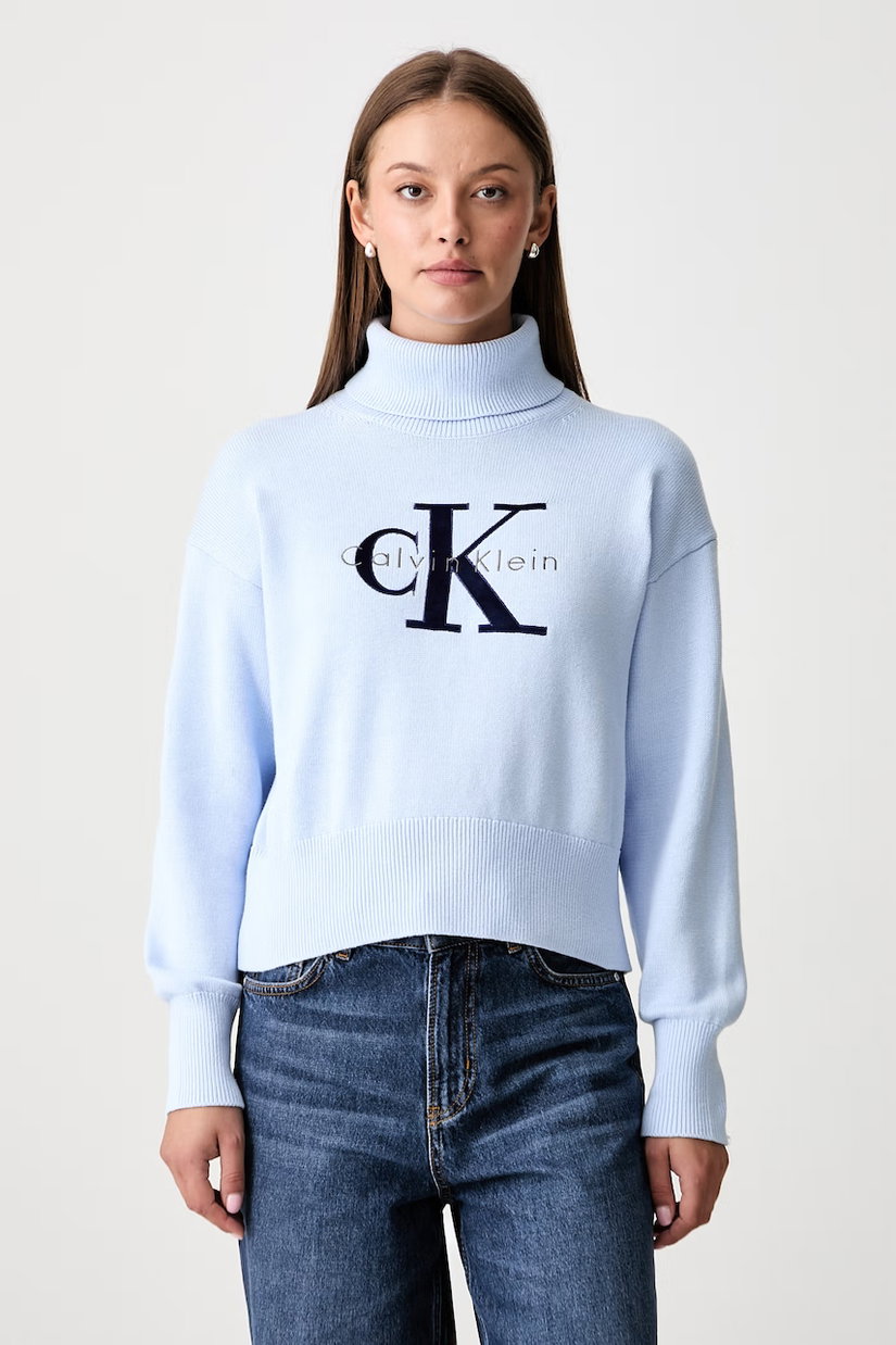 Calvin Klein Jeans cu guler înalt pentru femei din bumbac