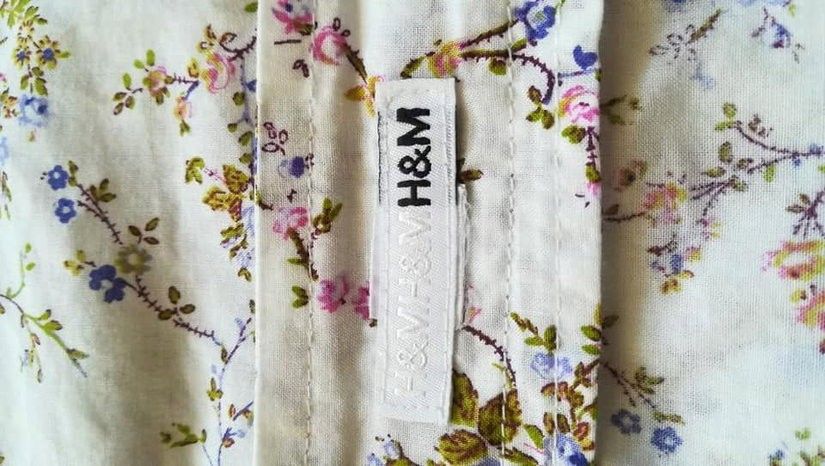 bluza / camasa alba de bumbac cu flori mici , H&M , L - XL
