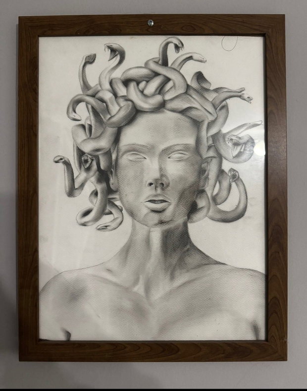 Meduza-Tablou realizat manual