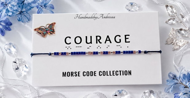 Bratara reglabila cod Morse COURAGE