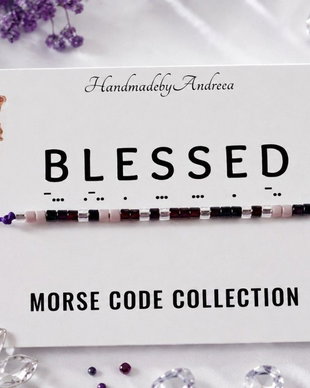 Bratara reglabila cod Morse BLESSED