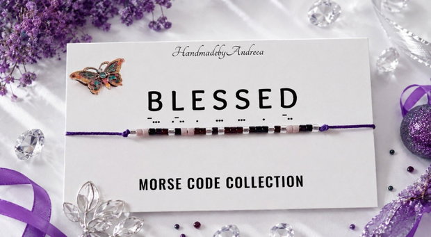 Bratara reglabila cod Morse BLESSED