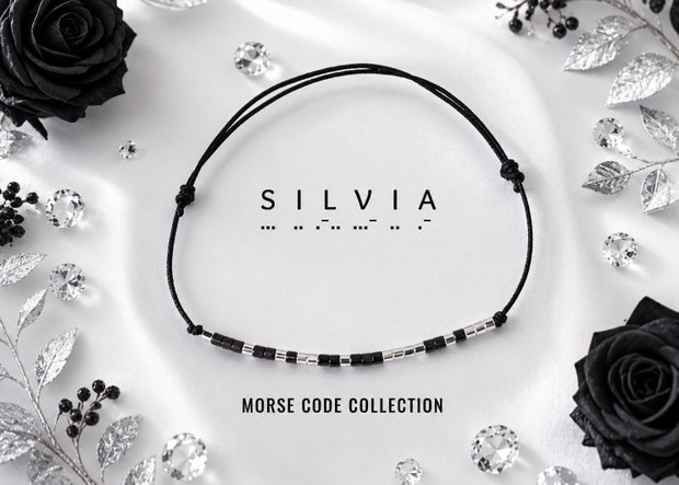 Bratara reglabila cod Morse SILVIA