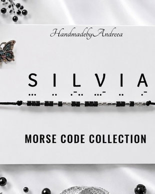 Bratara reglabila cod Morse SILVIA
