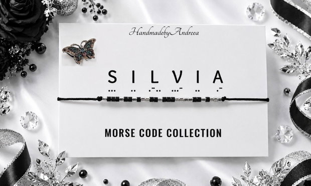 Bratara reglabila cod Morse SILVIA