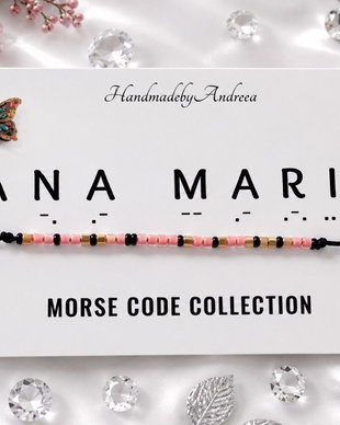 Bratara reglabila cod Morse ANA MARIA