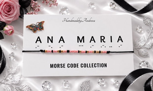 Bratara reglabila cod Morse ANA MARIA