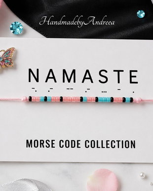 Bratara reglabila cod Morse NAMASTE