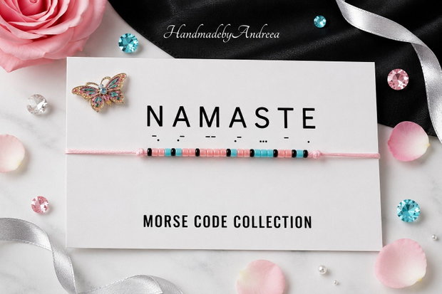 Bratara reglabila cod Morse NAMASTE