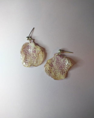 Cercei handmade din orhidee