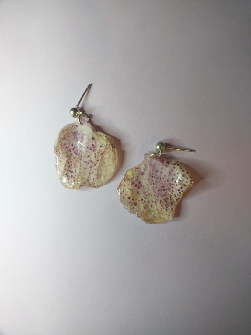 Cercei handmade din orhidee