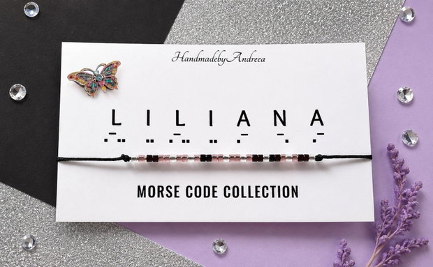 Bratara reglabila cod Morse LILIANA