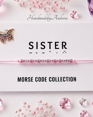 Bratara reglabila cod Morse SISTER