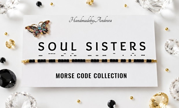 Bratara reglabila cod Morse SOUL SISTERS