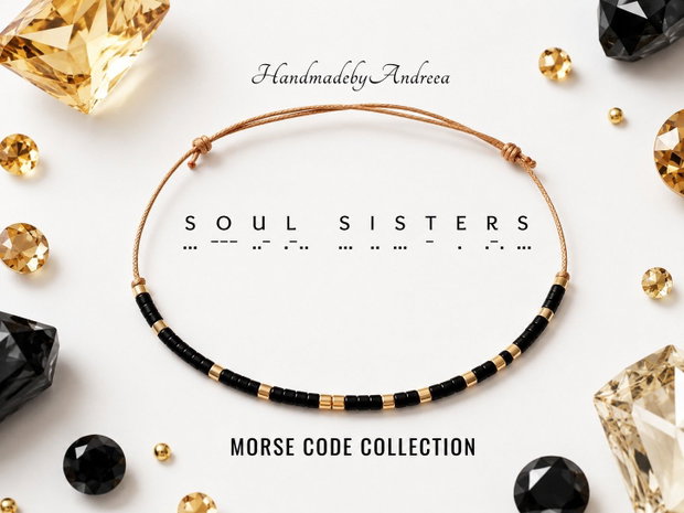 Bratara reglabila cod Morse SOUL SISTERS