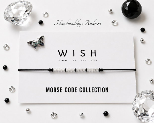 Bratara reglabila cod Morse WISH