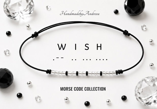 Bratara reglabila cod Morse WISH
