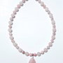 Colier argint 925 cu cuart roz, agat cherry blossom si hematit