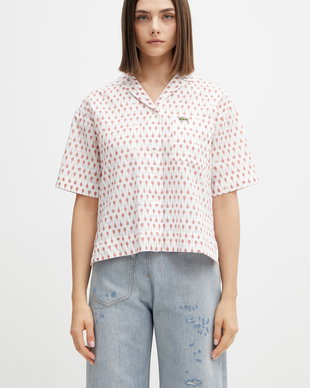Lacoste cămașă pentru femei, cu amestec de in
