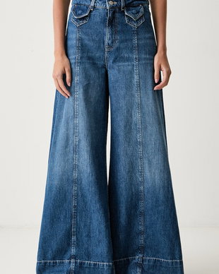 BOSS Orange blugi wide leg pentru femei C_JANE HR