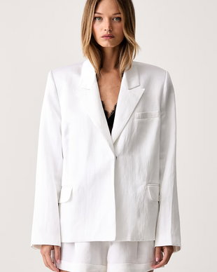 Le Privé sacou pentru femei cu vâscoză FRANCOISE BLAZER BLANC