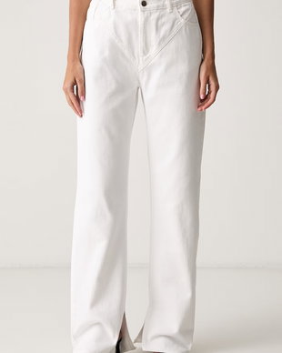 Le Privé blugi straight pentru femei DEMI JEANS BLANC