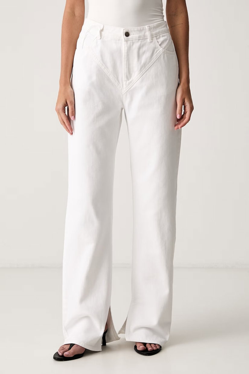 Le Privé blugi straight pentru femei DEMI JEANS BLANC