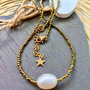 Colier CHOKER hematite aurii & perla alba baroc